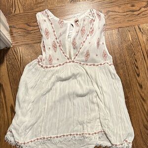 Free People White and Pink Boho Blouse